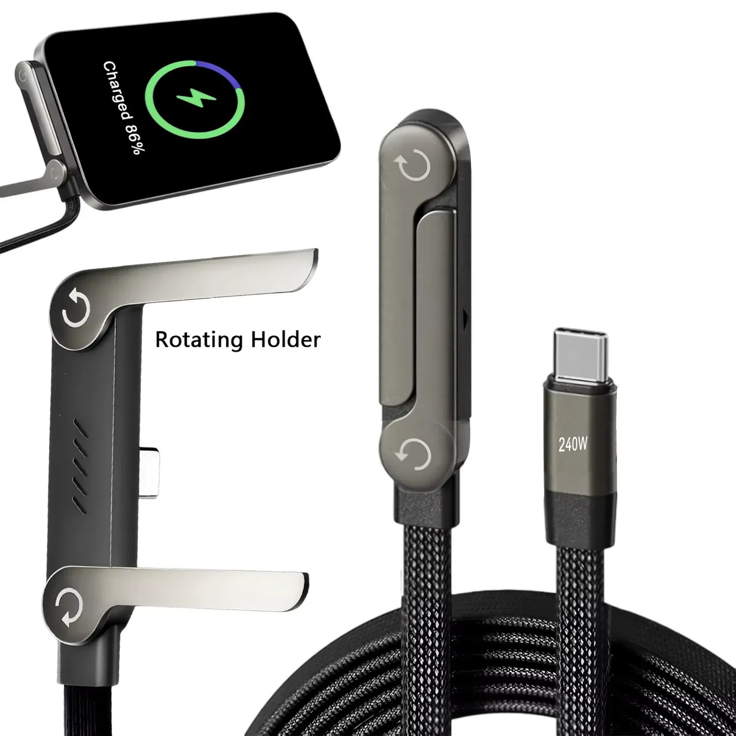 Morshny Kick Cable 2-in-1 Invisible Stand Charging Cable